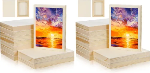 Vista 8 de Bercoor 10 tableros de madera de 5 x 7 pulgadas, lienzo de madera sin terminar para pintar, artes, uso de vertido con óleos, acrílicos