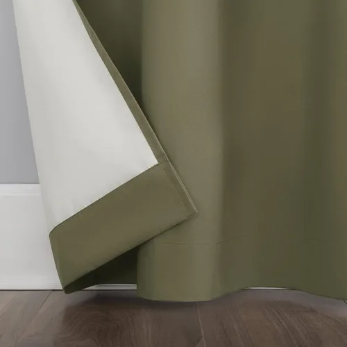 Vista 5 de Sun Zero Cyrus - Juego de 2 paneles de cortinas térmicas 100% opacas con pestaña trasera, color verde oliva, 40 pulgadas de ancho x 84 pulgadas