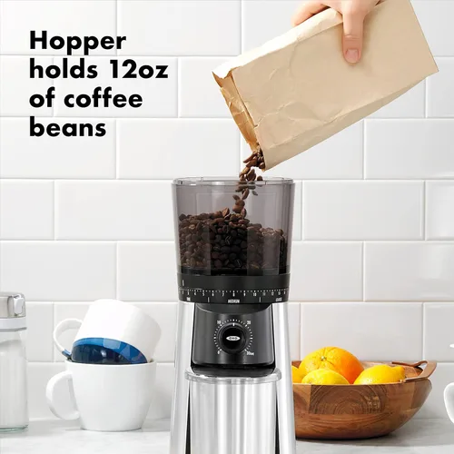 Vista 3 de OXO Molinillo de café con rebabas cónicas Brew + cuchara de café OXO Good Grips POP
