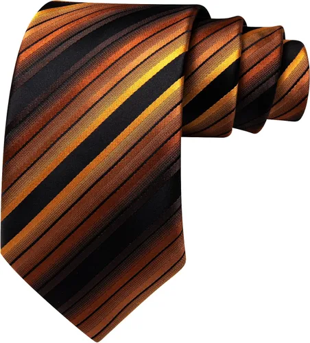 Vista 129 de Barry.Wang Juego de corbatas para hombre, corbata de seda a rayas, tejido a cuadros, gemelos formales, negocios, boda