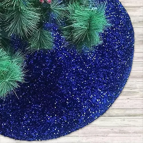 Vista 12 de FUHSY Falda de árbol de Navidad negra de 21 pulgadas, falda de árbol de lentejuelas brillantes, faldas de árbol de Halloween de terciopelo suave