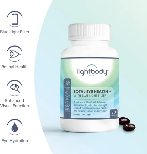 Vista 2 de Lightbody Total Eye Health+ - Suplementos oculares de luteína y zeaxantina con extractos de plantas para bienestar visual y comodidad diaria