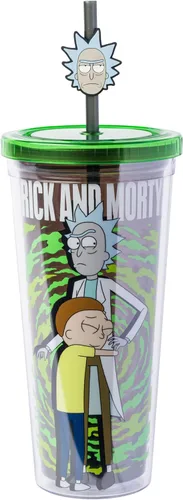 Vista 39 de Silver Buffalo Disney Una Loca Aventura de Goofy con Goofy, Max Goof, Roxanne y Bobby Zimuruski - Vaso de plástico para bebidas frías con tapa
