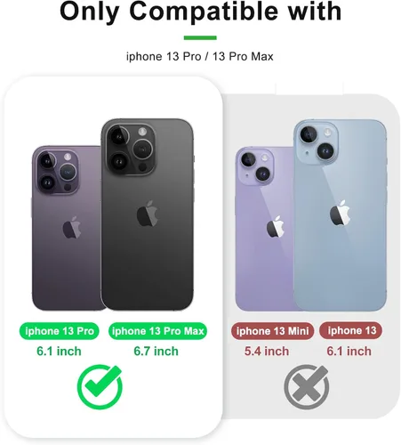 Vista 5 de Protector de lente de cámara para iPhone 13 Pro Max de 6.7 pulgadas y iPhone 13 Pro de 6.1 pulgadas, anillo 3D de aluminio de aviación, vidrio