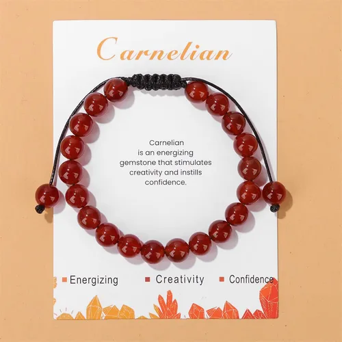 Vista 50 de Pulsera de cristal curativo para mujer de 0.315 in, pulsera de cuentas de cristal natural ajustable hecha a mano, joyería curativa, regalo