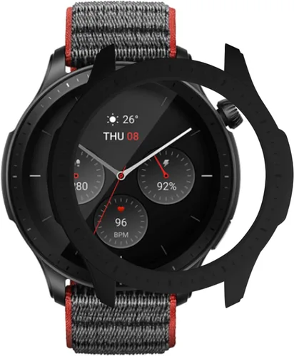Vista 5 de Funda protectora para Amazfit GTR 4, a prueba de golpes, duradera, de policarbonato duro, accesorios para Amazfit GTR 4 Smartwatch (negro)