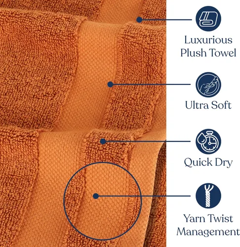 Vista 4 de Toalla de baño de felpa de algodón orgánico de lujo Certificado GOTS y OEKO-TEX Toallas de calidad hotelera premium Tecnología Feather Touch