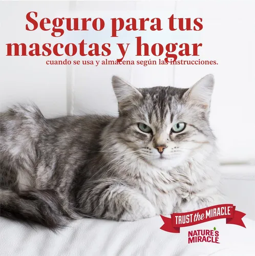 Vista 5 de Nature's Miracle Gato eliminador avanzado de manchas y olores, para desastres severos de gatos