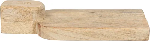 Vista 5 de Creative Co-Op Cortadora de mango tallada a mano mediana con mango y acabado peinado, queso natural y tabla de cortar
