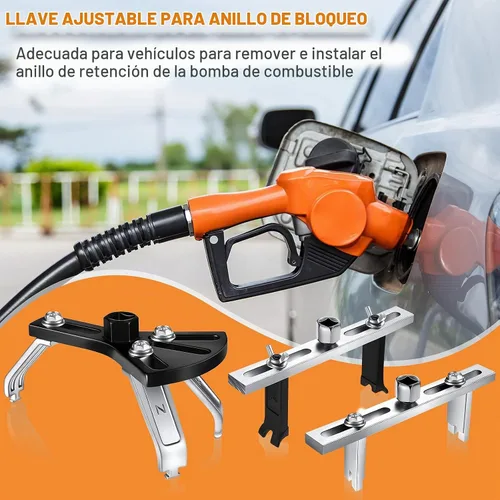Vista 5 de Frienda 3 piezas universal de extracción de bomba de combustible herramientas de extracción de bomba de combustible ajustable módulo de anillo llave