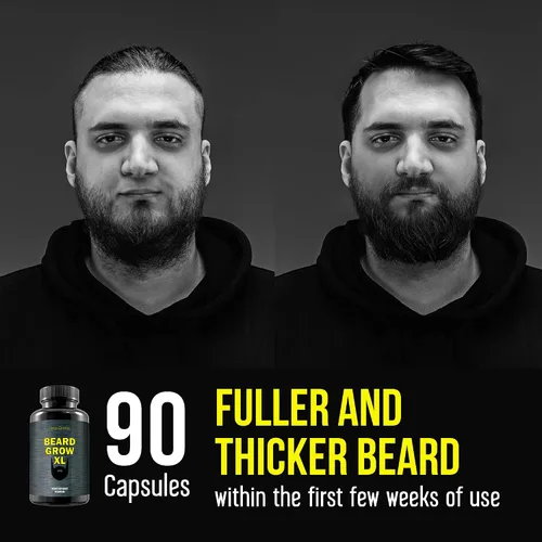 Vista 5 de Beard Grow XL Suplmento para vello facial Las vitaminas N 1 para el crecimiento del vello en hombres Para una barba más gruesa y más tupida