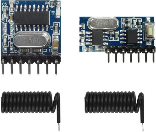 Vista 7 de QIACHIP Interruptor de control remoto inalámbrico de 433 MHz, mini receptor, código de aprendizaje integrado, decodificación 1527, salida de 4