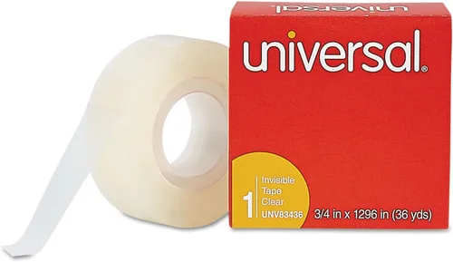 Vista 2 de Universal Office Products Cinta invisible, 3/4" x 1296", núcleo de 1", transparente, paquete de 12 UNV83436