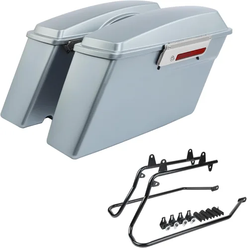 Vista 32 de SLMOTO Alforjas rígidas para Harley Electra Road King Glide 1994-2013 peltre Denim