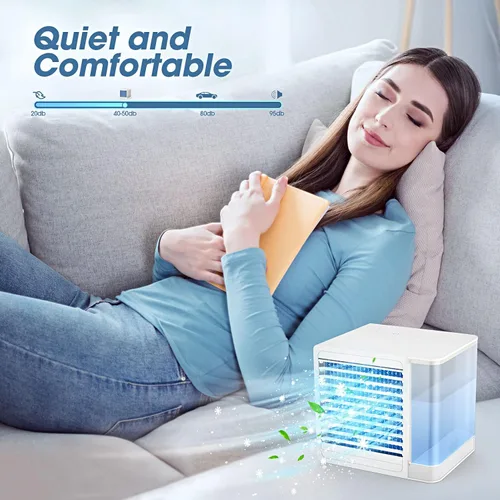 Vista 4 de OCROUKI Aire acondicionado portátiles mini enfriador de aire de escritorio con tanque de agua de 271fl oz alimentación por USB aire acondicionado