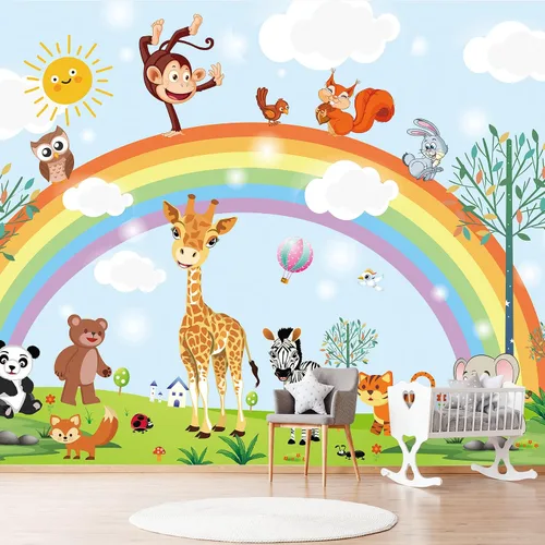 Vista 21 de MFWFM Mural de Pared de Castillo para Dormitorio de Niños Hermoso Mundo de Cuentos de Hadas (No Pelar y Pegar)