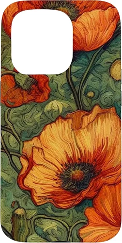 Vista 14 de iPhone 16 Floral Van Gogh Style Poppy Flower Case