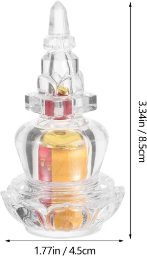 Vista 3 de Estupa Torre Budista Estupa Estupa Pagoda Budista Cristal Pagoda Estilo Chino Estatua Feng Shui Budismo Dagoba Mascota Suministros de budismo