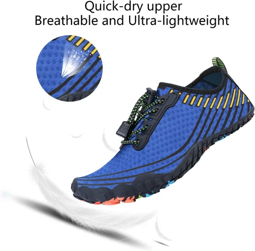 Vista 2 de MAYZERO Zapatos de agua para hombres y mujeres, zapatos de surf, playa, piscina, zapatos de punta ancha, senderismo, zapatos de agua, zapatillas