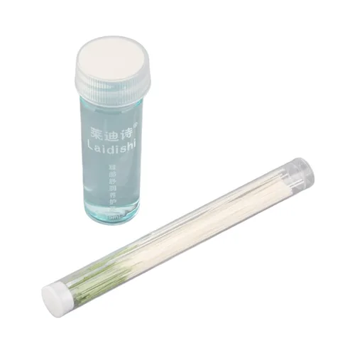 Vista 9 de Solución de limpieza de oídos perforada de 0.3 fl oz, limpiador de oídos, línea de limpieza de agujeros de oído, juego de hilo dental para cuidado