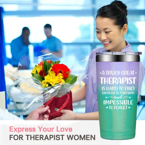 Vista 3 de Grifarny Regalos para terapeutas, salud mental, regalos para fisioterapeutas, regalos para mujeres, Navidad, regalo de terapia para terapeutas, vaso