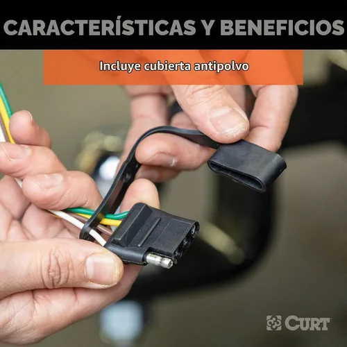 Vista 4 de CURT 56422 Arnés de cableado de remolque de 4 pines personalizado del lado del vehículo