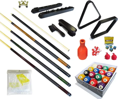 Vista 3 de Mesa de billar – Kit de accesorios de 32 piezas de billar – Palos de billar de billar – Juegos de bolas de puente