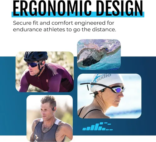 Vista 3 de H2O Audio TRI 2 Multisport - Auriculares impermeables de conducción ósea de oído abierto, Bluetooth 5.3 para correr y ciclismo, modo MP3