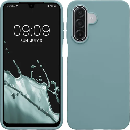 Vista 162 de kwmobile Funda compatible con Samsung Galaxy A12 - Funda protectora de silicona TPU suave y delgada - Azul Báltico Azul (Baltic Blue)