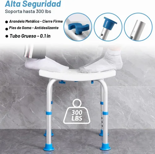 Vista 3 de Silla de ducha FSA/HSA elegible para ducha interior, taburete de ducha para interior de bañera, asiento de ducha de montaje sin herramientas