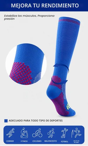 Vista 5 de SUJAYU 3 pares de calcetines de compresión para mujer de 20 a 30 mmHg hasta la rodilla, calcetines de compresión para mujer Negro/Negro/Negro