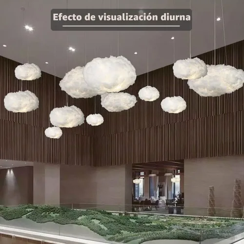 Vista 3 de Luces LED de nube para dormitorio, kit de iluminación nocturna creativa multicolor, sincronización de música con aplicación, tiras de luces que