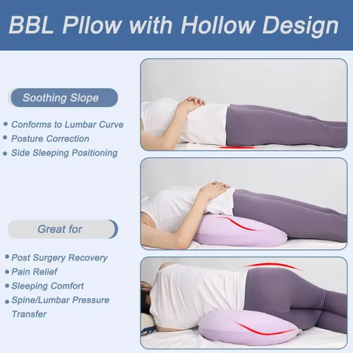 Vista 4 de BBL - Almohada para después de la cirugía, almohada BBL para sentarse, dormir conduciendo, cojín de asiento de almohada para hemorroides