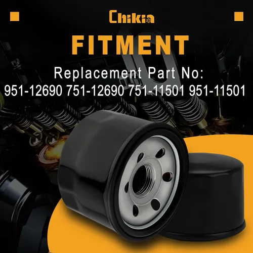 Vista 6 de Chikia 951-12690 Filtro de aceite 751-12690 para MTD Cub Cadet 751-11501 Troy Bilt 4P90HU 4P90HUA 4P90HUB 4P90JHA 4P90JT 4P90JU XT1 XT2 Craftsman