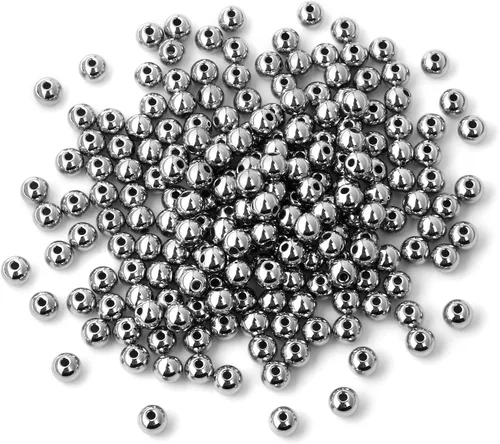 Vista 7 de [2 MM/280 piezas] Cuentas de acero inoxidable negras redondas de metal espaciador a granel para hacer joyas DIY, collar, pulsera Jewelry Beads for
