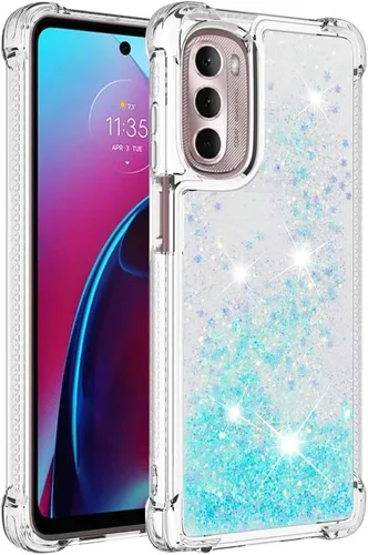 Vista 3 de Funda compatible con Motorola Moto G Stylus 2022, con purpurina, líquida, bonita funda transparente para teléfono, flotante, arenas movedizas, a
