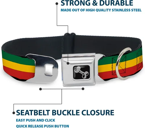 Vista 4 de Buckle-Down Collar de perro con hebilla para cinturón de seguridad, 1 pulgada de ancho, se adapta a cuello de 9 a 15 pulgadas, pequeño