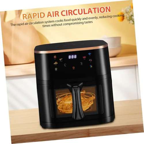 Vista 9 de Uonlytech Freidora de aire digital con pantalla táctil con calentamiento rápido y antiadherente apta para lavavajillas, cesta multiusos para comidas
