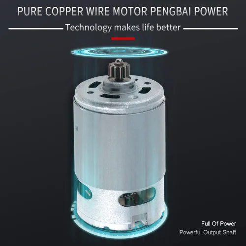 Vista 5 de ChgImposs RS550 12V 19500 RPM DC Motor con dos velocidades 12 dientes y caja de engranajes de alto par para taladro eléctrico/destornillador