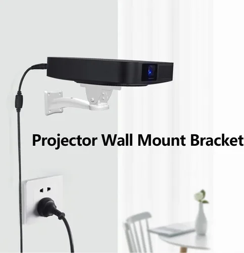 Vista 7 de Drsn Soporte de pared para mini proyector, rotación universal de 360°, brazo ajustable de 7.8 pulgadas, para cámara de seguridad CCTV, cámara web