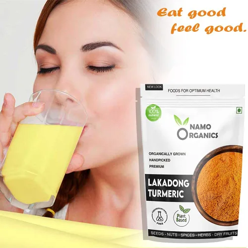 Vista 4 de DKM Namo Organics - Polvo de cúrcuma Lakadong de Organic Farms en Meghalaya - 8.82 oz - Curcumina alta (8-10%) - Words Best Haldi (Curcuma Longa)