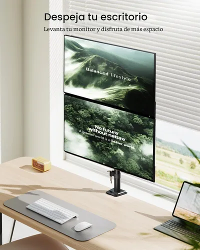 Vista 6 de MonTEK - Soporte doble apilado para monitor de 17 a 32 pulgadas, 22 libras cada uno