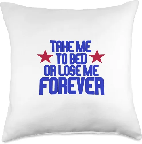 Vista 4 de Funny 90s Sayings Nostalgia Apparel Take Me to Bed Or Lose Me Forever - Almohada de 16 x 16 pulgadas, multicolor