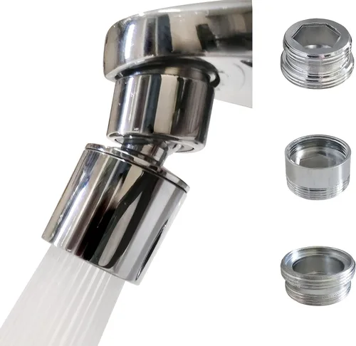Vista 12 de Accesorio del grifo del fregadero de la cocina, aireador de la boquilla del grifo del baño, extensor del grifo, rociador de flujo dual giratorio