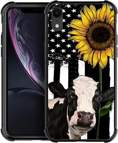 Vista 197 de Funda compatible con iPhone XR, diseño de elefantes africanos para niñas, diseño de patrón a prueba de golpes, antiarañazos, carcasa trasera