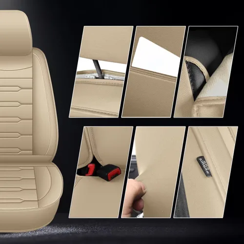 Vista 4 de AOMSAZTO Fundas de asiento de automóvil de ajuste personalizado para Cadillac ATS 2013-2018, fundas de cojín de vehículo, protectores de asiento