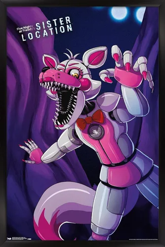 Vista 7 de Trends International Five Nights at Freddy's: Sister Location - Póster de pared Funtime Foxy, 14.725 x 22.375 pulgadas, versión enmarcada de madera