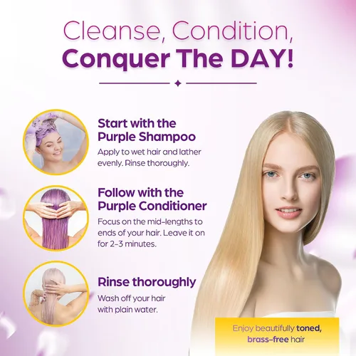 Vista 5 de Herbishh Champú morado para cabello rubio, cobrizo y plateado 16.9 fl oz