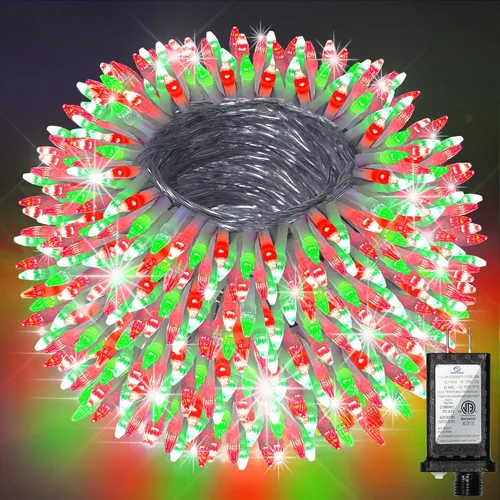 Vista 28 de Paquete de 2 Total 200 Pies 600 Luces LED de Navidad en Cadena, Luces de Árbol de Hadas Blanco Frío Conectables, 8 Modos y Temporizador Luces