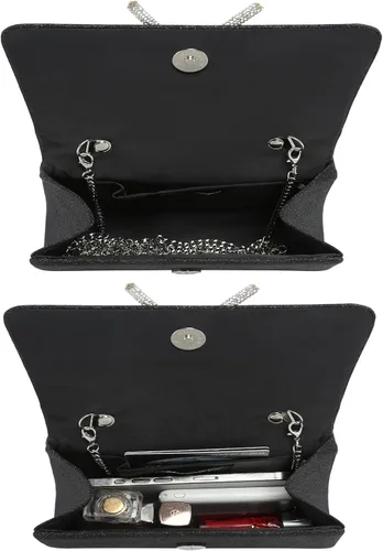 Vista 57 de Dasein Bolso de noche para mujer, embragues de fiesta, bolsos de boda, cóctel, baile de graduación, bolsos con purpurina esmerilada